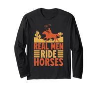 Western Rider Real Men Ride Horses Cowgirl Rodeo Manga Larga