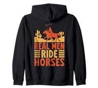 Western Rider Real Men Ride Horses Cowgirl Rodeo Sudadera con Capucha