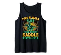 Western Rider Time Always Flies In Saddle Cowgirl Rodeo Camiseta sin Mangas