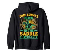 Western Rider Time Always Flies In Saddle Cowgirl Rodeo Sudadera con Capucha