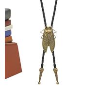 Western Ties - Corbata de del oeste | Corbata de piel sintética vintage | Cuello con diseño de cigarra | para disfraz, accesorios de cosplay, camarero, actuaciones escénicas, lugar de