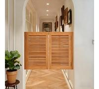 Western Wood - Puerta oscilante de salón de 35.5 pulgadas, media cafetería, partición de madera maciza, diseño de doble columpio, para cocinas, bares, cafeterías, entradas (marrón, 104 x 90 cm)
