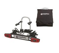 Westfalia Portabicicletas Bikelander para Enganches (Incluye Bolsa), Plegable | para 2 Bicicletas | Apto para Bicicletas Eléctricas | Luces híbridas LED