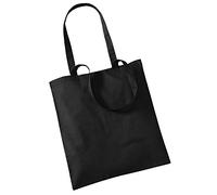Westford Mill 100% Algodón Bolso para Vida - Señoras Compras Reutilizable Bolso - Negro