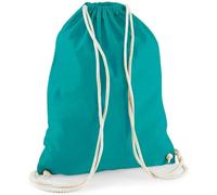Westford Mill Bolsa de algodón con cordón (talla única) (esmeralda)