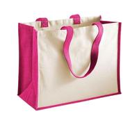 Westford Mill Bolsa de compra clásica de yute (talla única) (color fucsia)