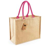 Westford Mill Bolsa de compra clásica de yute (talla única) (natural/fucsia)