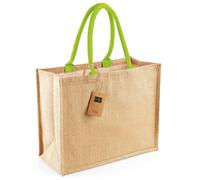 Westford Mill Bolsa de compra clásica de yute (talla única) (natural/verde lima)
