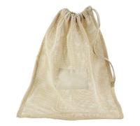 Westford Mill Bolsa de malla de algodón orgánico con cordón (talla M), color natural