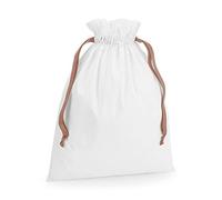 Westford Mill Bolsa de regalo de algodón con cordón (44 cm x 36 cm) (blanco suave/oro rosa)
