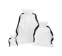 Westford Mill Cinta de algodón con cordón (talla del Reino Unido: L) (blanco suave/negro)