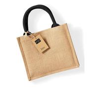 Westford Mill Mini bolsa de regalo de yute (talla única) (natural/negro)