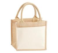 Westford Mill Bolsa de yute W425 con bolsillo de algodón