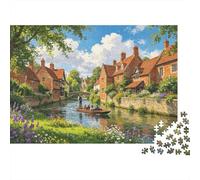 Westgate Gardens Puzzle para Adultos 1000 Piezas Reciclable Paper Historic River Puzzle Juego Educativo Challenge Ideal for Family and Friends Gifts 52x38cm/1000pcs