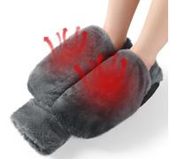 WESTHL Calentador de pies, calentador de pies con calefacción de 2 litros con funda de felpa extraíble y lavable, cálido en invierno, alivio del dolor de pies calentados, goma natural, tamaño 35 a 45