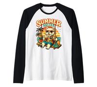 Westie Bebiendo café Helado en un Columpio rertro DIGOR Camiseta Manga Raglan