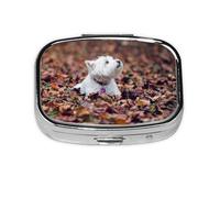 Westie Bokeh West Highland White Terrier - Pastillero con 2 compartimentos, organizador portátil
