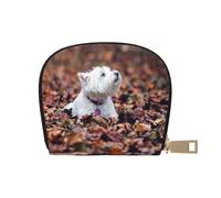 Westie Bokeh West Highland White Terrier Perros, Funda de Cuero de PU para Tarjetas, Tarjetero Elegante, Tarjetero Tipo Billetera