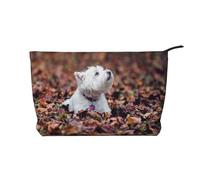 Westie Bokeh West Highland White Terrier Perros,Neceser de Pana, Neceser de Maquillaje portátil, Neceser de Viaje