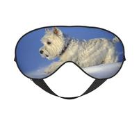 Westie Invierno West Highland White Terrier Perros, Cubreojos completos Antifaz bloqueador de luz Antifaz para dormir Antifaz suave con los ojos vendados Noche