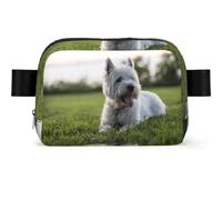 Westie Lawn West Highland White Terrier Dogs, Riñonera Cuadrada de Viaje, Bolso de Cintura Informal, Bolso de Pecho, riñonera para Hombres y Mujeres