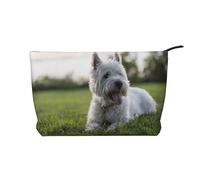 Westie Lawn West Highland White Terrier Perros,Neceser de Pana, Neceser de Maquillaje portátil, Neceser de Viaje
