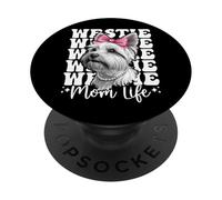 Westie Mom Life West Highland Terrier Dog Día de la Madre PopSockets PopGrip Adhesivo