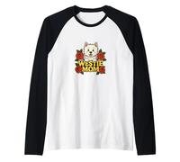 Westie Mom West Highland White Terrier Obra De Arte Blanco Westie Camiseta Manga Raglan