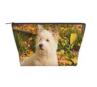 Westie Otoño West Highland White Terrier Perros, Bolsa de artículos de tocador Bolsa de Maquillaje Bolsa de cosméticos Bolsa de artículos de tocador de Viaje portátil