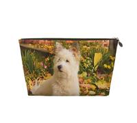 Westie Otoño West Highland White Terrier Perros, Bolsa de Maquillaje Bolsa de cosméticos Bolsa de artículos de tocador de Viaje portátil Bolsa de artículos de tocador