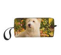 Westie Otoño West Highland White Terrier Perros, Bolsa de Maquillaje Bolsa de cosméticos Bolsa de artículos de tocador de Viaje portátil Bolsa de Maquillaje