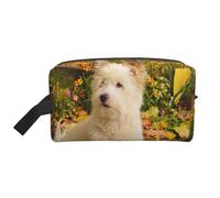 Westie Otoño West Highland White Terrier Perros, Bolsa de Maquillaje Bolsa de cosméticos Bolsa de artículos de tocador de Viaje portátil Organizador de Bolsa de Maquillaje