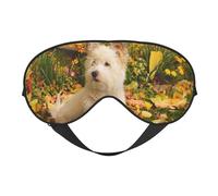 Westie Otoño West Highland White Terrier Perros, Cubreojos completos Antifaz bloqueador de luz Antifaz para dormir Antifaz suave con los ojos vendados Noche