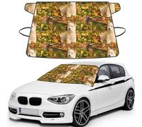 Westie Otoño West Highland White Terrier Perros,Funda Protectora para Parabrisas de Coche, Resistente a la Nieve, Hielo, Sol, Rayos UV, Polvo y Agua. Apta para la mayoría de los Coches.