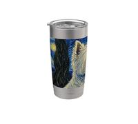 Westie West Highland Terrier Perro Noche Estrellada Vaso térmico de acero inoxidable de doble pared