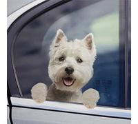 Westie West Highland White Terrier - Calcomanía de bienvenida para coche, camión, ventana, Westie MomGifts para dueño de perro, calcomanía para ventana de coche, calcomanía 3D, calcomanías troqueladas