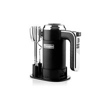 Westinghouse Batidora de mano retro, 5 velocidades + función turbo, 2 varillas mezcladoras, 2 ganchos para amasar, pantalla LCD, temporizador, base base, bolsa de almacenamiento, 350 W, color negro