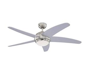 Westinghouse Bendan Ventilador de Techo, R7S, 80 W, Plateado