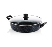 Westinghouse Cacerola Baja - 32 cm Sarten Antiadherente Inducción - con Tapa de Cristal - Mármol Negro