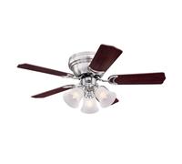 Westinghouse Contempra Ventilador de Techo, E27, Níquel Satinado