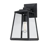 Westinghouse iluminación 61148 Moderno aplique para exteriores de 1 brazo Ashdale, acabado negro texturizado, vidrio transparente