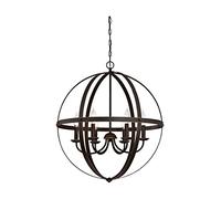 Westinghouse iluminación 63282 Lámpara de araña para interiores Stella Mira de seis brazos, acabado en bronce aceitado con reflejos