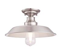 Westinghouse iluminación 63702 Lámpara de techo para interiores Iron Hill de una sola luz, 30 cm, acabado en níquel cepillado