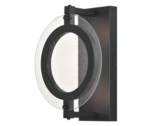 Westinghouse iluminación 63741 Aplique LED para exteriores regulable Maddox de un solo brazo, acabado negro mate con vidrio fantasía transparente
