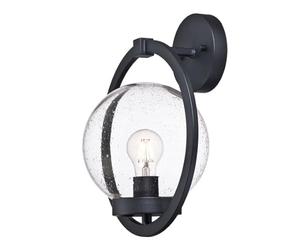 Westinghouse iluminación 6580440 Aplique para exteriores de una sola luz Palm Beach, acabado negro texturizado con vidrio transparente fantasía