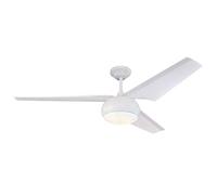 Westinghouse iluminación 72264 Ventilador de techo con luz LED y control remoto de estilo contemporáneo Madeline, 142 cm, acabado blanco, vidrio esmerilado opalino