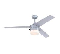 Westinghouse iluminación 7316540 Ventilador de techo moderno para interiores/exteriores Riverton plateado, 132 cm, lámpara con vidrio opalino esmerilado