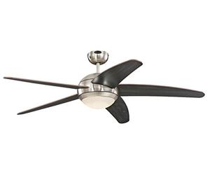 Westinghouse Lighting 7206840 Ventilador de Techo con Luz, 55 W, Cromo Satinado, 132x132x36 cm
