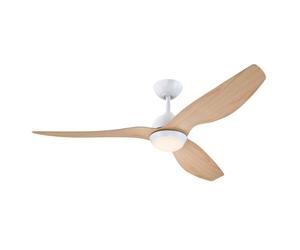 Westinghouse Lighting 7316140 Ventilador de techo para interiores Magnolia blanco mate, 132 cm, lámpara LED con vidrio opalino esmerilado y mando a distancia incluido