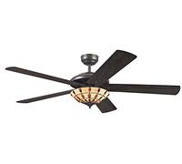 Westinghouse Lighting Comet Tiffany Ventilador de Techo E14, 60 W, Espresso, 132 x 132 x 38 cm